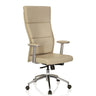 Siège de direction de luxe MONZA 20 de couleur beige avec pied en étoile poli et accoudoirs de hjh OFFICE
