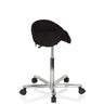 Tabouret de selle MOVE-TEC 3D PRO I noir avec piètement en étoile chromé et roulettes de hjh OFFICE