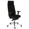 Siège de bureau de qualité professionnelle MOVE-TEC PRO 3D avec revêtement en tissu noir, appui-tête et pied en étoile argenté de hjh OFFICE