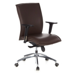 Siège de direction de luxe MURANO 10 en marron foncé avec accoudoirs et piètement chromé de hjh OFFICE