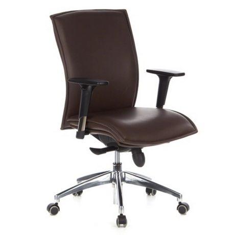 Siège de direction de luxe MURANO 10 en marron foncé avec accoudoirs et piètement chromé de hjh OFFICE