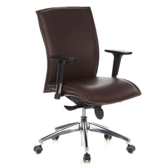Siège de direction de luxe MURANO 10 en marron foncé avec accoudoirs et piètement chromé de hjh OFFICE