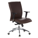 Siège de direction de luxe MURANO 10 en marron foncé avec accoudoirs et piètement chromé de hjh OFFICE