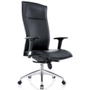 Luxus-Chefsessel MURANO 20 mit schwarzem Lederbezug und glänzendem Fußkreuz von hjh OFFICE
