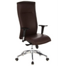 Siège de direction de luxe MURANO 20 en marron foncé avec accoudoirs et pied en étoile chromé de hjh OFFICE