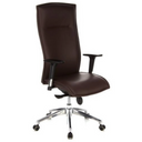 Siège de direction de luxe MURANO 20 en marron foncé avec accoudoirs et pied en étoile chromé de hjh OFFICE