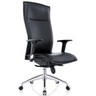 Siège de direction de luxe MURANO 20 avec revêtement en cuir noir et piètement brillant de hjh OFFICE