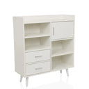 Commode blanche MYRDAL avec niches ouvertes, deux tiroirs et un placard de hjh LIVING
