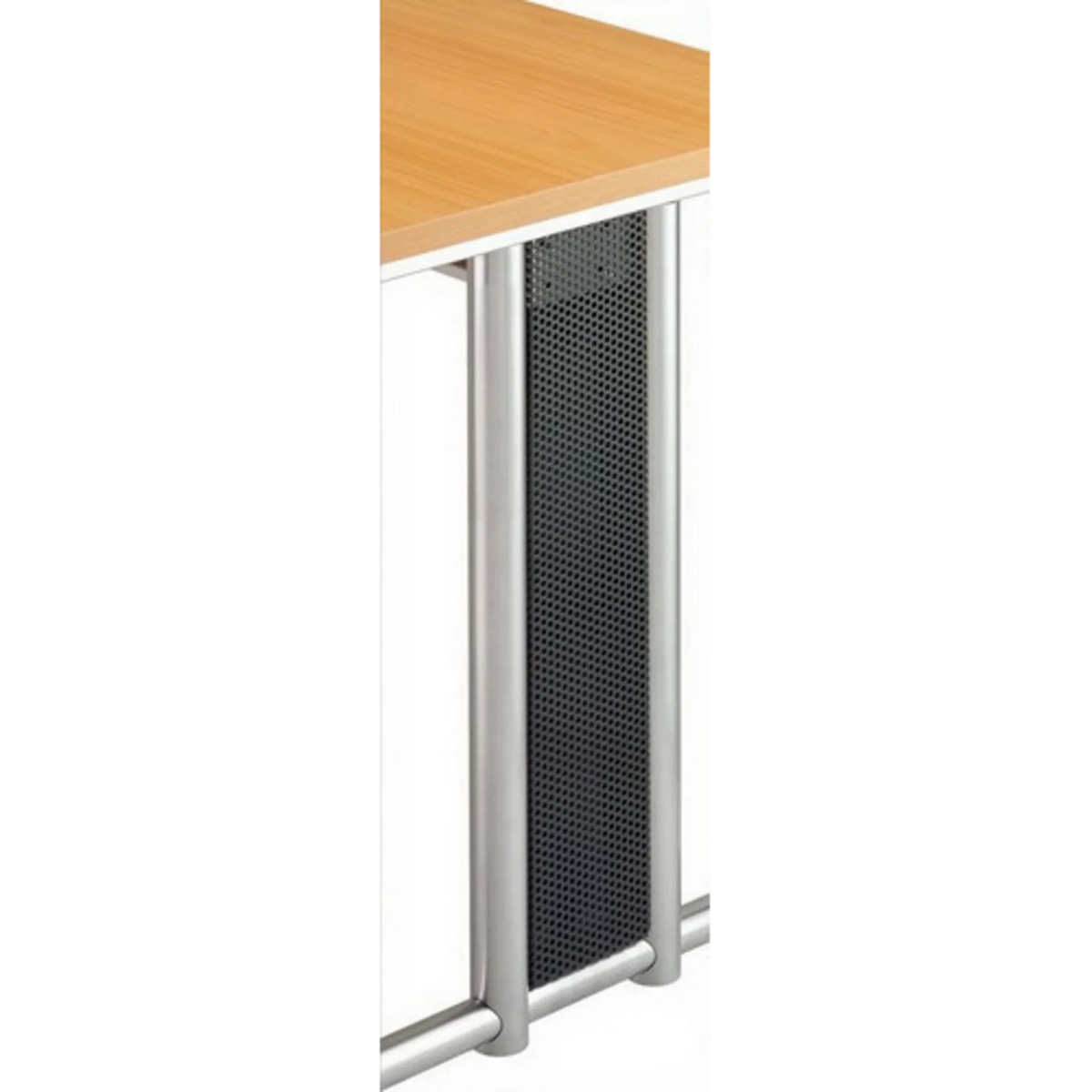 Panneau latéral NANO NSSB en gris foncé avec surface perforée et éléments de cadre argentés de hjh OFFICE PRO