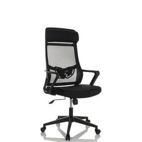 Siège de bureau à domicile NEKEO noir avec dossier en maille et accoudoirs de hjh OFFICE