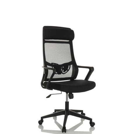 Siège de bureau à domicile NEKEO noir avec dossier en maille et accoudoirs de hjh OFFICE