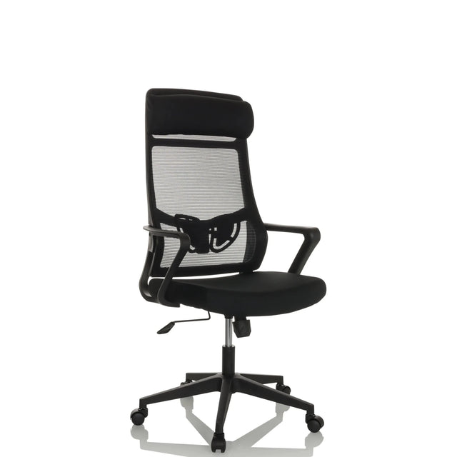 Siège de bureau à domicile NEKEO noir avec dossier en maille et accoudoirs de hjh OFFICE