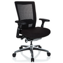 Siège de bureau haut de gamme NOVA PRO ALU en noir avec dossier en maille et base brillante de hjh OFFICE