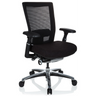 Siège de bureau haut de gamme NOVA PRO ALU en noir avec dossier en maille et base brillante de hjh OFFICE