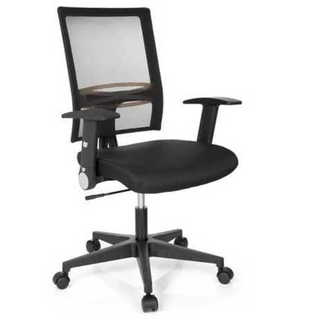 Siège de bureau à domicile OFFICE R8 noir avec dossier en maille et accoudoirs de hjh OFFICE
