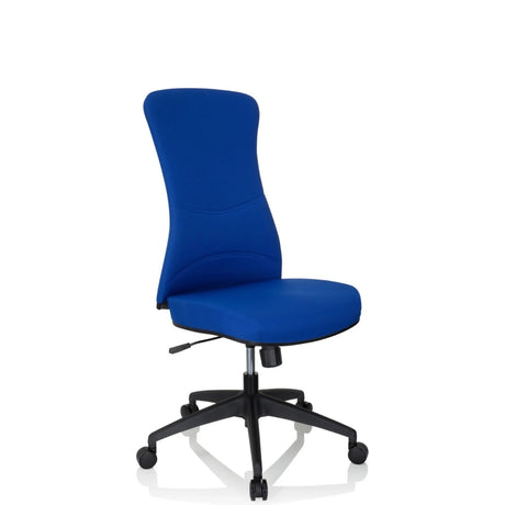 Siège de bureau de qualité professionnelle OFFICE XT bleu avec revêtement en tissu et base à roulettes noire de hjh OFFICE