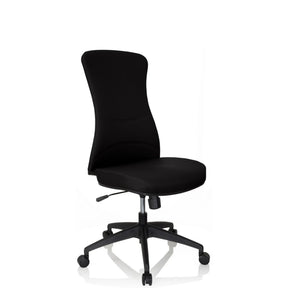 Siège de bureau de qualité professionnelle OFFICE XT noir avec revêtement en tissu et cinq roulettes de hjh OFFICE