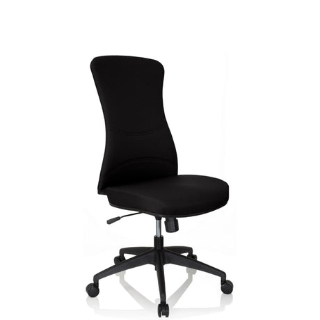 Siège de bureau de qualité professionnelle OFFICE XT noir avec revêtement en tissu et cinq roulettes de hjh OFFICE