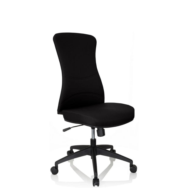 Siège de bureau de qualité professionnelle OFFICE XT noir avec revêtement en tissu et cinq roulettes de hjh OFFICE