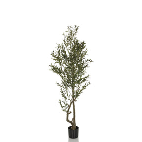 Plante artificielle verte OLIVE I à croissance étroite dans un pot noir de hjh OFFICE