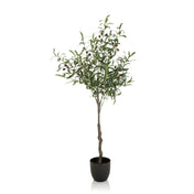 Plante artificielle verte OLIVE sous forme d'olivier avec cache-pot noir de hjh OFFICE