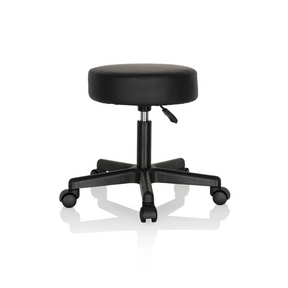 Tabouret pivotant noir OPERATOR I avec assise rembourrée et cinq roulettes de hjh OFFICE