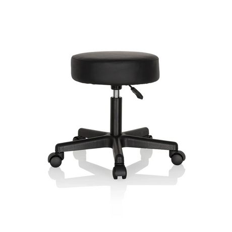 Tabouret pivotant noir OPERATOR I avec assise rembourrée et cinq roulettes de hjh OFFICE