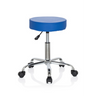 Tabouret pivotant bleu OPERATOR II avec piétement chromé et cinq roulettes de hjh OFFICE