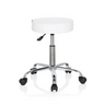 Tabouret pivotant blanc OPERATOR II avec structure métallique brillante et cinq roulettes de hjh OFFICE