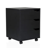 Caisson sur roulettes ORGANISER I noir avec trois tiroirs et quatre roulettes de hjh OFFICE