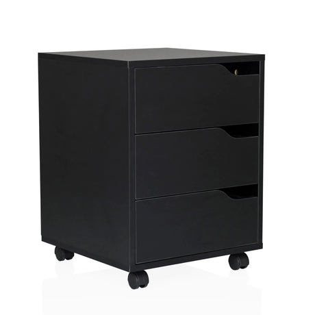 Caisson sur roulettes ORGANISER I noir avec trois tiroirs et quatre roulettes de hjh OFFICE