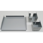 Set d'accessoires ORGSET en métal argenté avec un plateau et deux paniers organisateurs de hjh OFFICE PRO