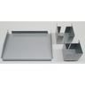 Set d'accessoires ORGSET en métal argenté avec un plateau et deux paniers organisateurs de hjh OFFICE PRO
