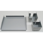 Set d'accessoires ORGSET en métal argenté avec un plateau et deux paniers organisateurs de hjh OFFICE PRO