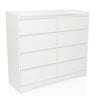 Commode blanche OSOYRO avec huit tiroirs et une surface de rangement de hjh LIVING