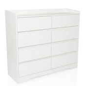 Commode blanche OSOYRO avec huit tiroirs et une surface de rangement de hjh LIVING