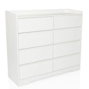 Commode blanche OSOYRO avec huit tiroirs et une surface de rangement de hjh LIVING