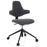 Siège de bureau de qualité professionnelle PALIANO avec revêtement en tissu gris et pied en étoile noir à roulettes de hjh OFFICE