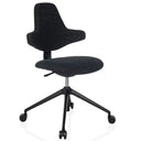 Siège de bureau de qualité professionnelle PALIANO avec revêtement en tissu noir et cinq roulettes de hjh OFFICE
