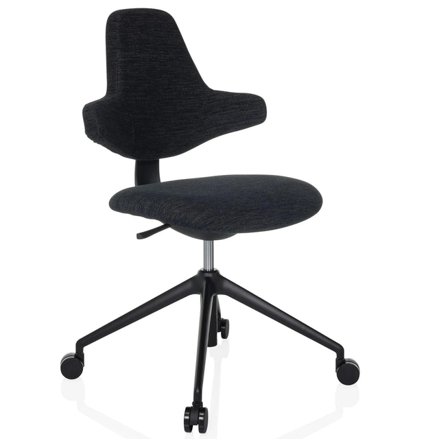 Siège de bureau de qualité professionnelle PALIANO avec revêtement en tissu noir et cinq roulettes de hjh OFFICE