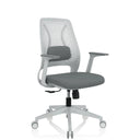 Siège de bureau à domicile PARFERIO W gris avec dossier en maille et base à roulettes de hjh OFFICE