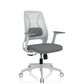 Siège de bureau à domicile PARFERIO W gris avec dossier en maille et base à roulettes de hjh OFFICE