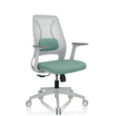 Siège de bureau à domicile PARFERIO W en menthe avec structure blanche et dossier en maille de hjh OFFICE
