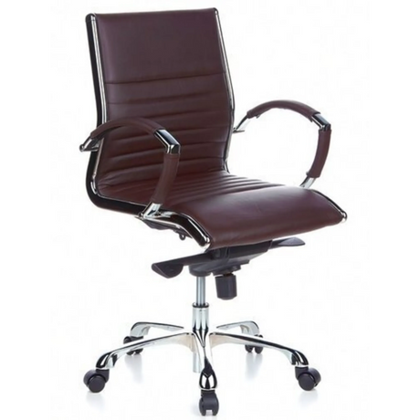 Siège de direction de qualité professionnelle PARMA 10 marron avec revêtement matelassé et pied chromé de hjh OFFICE