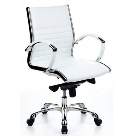 Siège de direction de qualité professionnelle PARMA 10 en blanc crème avec accoudoirs et pied en chrome brillant de hjh OFFICE