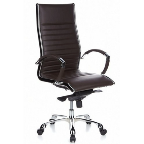 Siège de direction de qualité professionnelle PARMA 20 marron avec revêtement matelassé et base brillante de hjh OFFICE