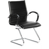 Chaises cantilever PARMA V noires avec rembourrage capitonné et structure chromée de hjh OFFICE