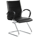 Chaises cantilever PARMA V noires avec rembourrage capitonné et structure chromée de hjh OFFICE