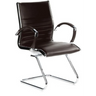 Chaises cantilever PARMA V marron avec revêtement matelassé et structure chromée de hjh OFFICE