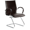 Chaises cantilever PARMA V marron avec revêtement matelassé et structure chromée de hjh OFFICE